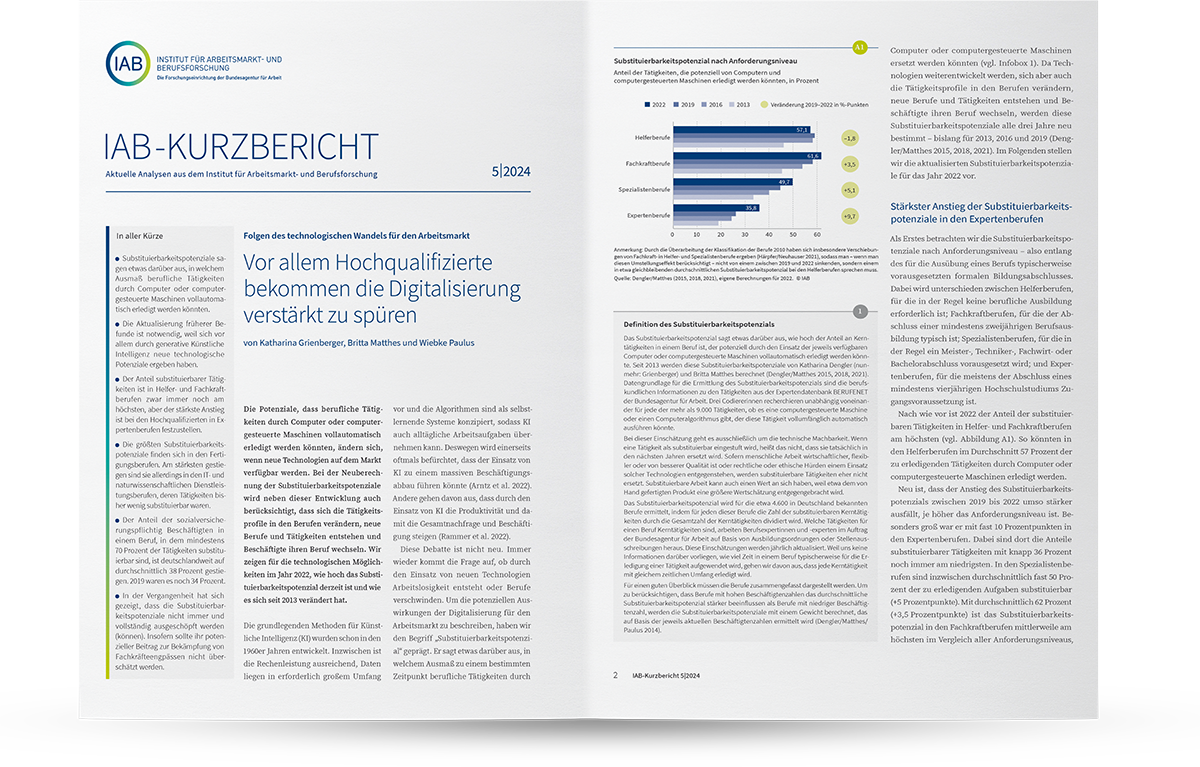 Vorschaubild für IAB-Kurzbericht – Aktuelle Analysen aus dem Institut für Arbeitsmarkt- und Berufsforschung – 5 | 2024